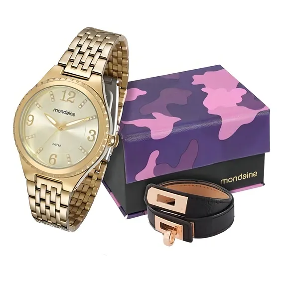 Kit Relógio Mondaine Feminino Com Pulseira 94676lpmvde1k2 Foto 1