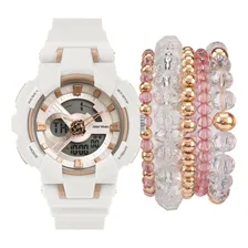 Kit Relógio Mormaii Feminino Sports Branco Com Pulseiras Foto  mini 1