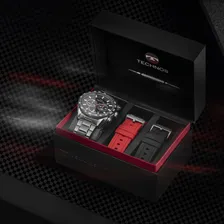 Kit Relógio + Pulseiras Technos Grafite Masculino Js25bbs/t1 Correia Cinza Bisel Preto Fundo Preto Foto mini 4