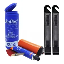 Kit Remendo Bike Reparo Pneu Bicicleta Câmara Ar + Espátulas Foto mini 1