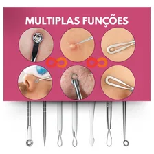 Kit Removedor De Cravos E Espinhas 7 Peças Aço Inoxidável E Estojo Foto mini  3