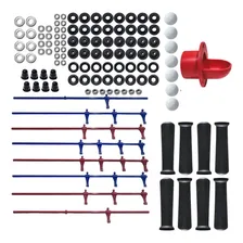 Kit Reparo Embutido Com Varão Pebolim Totó Mesa de pebolim Azul e Vermelho Foto mini 1