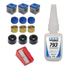 Kit Reparo P/ Tacos De Sinuca Com Sola De Couro 11mm Ou 10mm Cor Sola e Virola 10mm Foto  mini 1