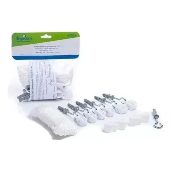 Kit Reposição De Varal De Teto E Corda Não Desfia 15mt Cor Branco Foto 1