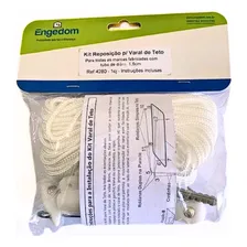 Kit Reposição De Varal De Teto E Corda Não Desfia 15mt Cor Branco Foto mini 2