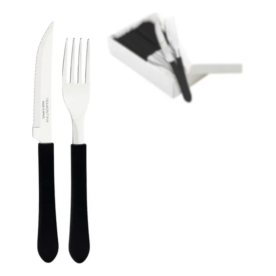 Kit Restaurante 6 Garfos + 6 Facas 12 Talheres Tramontina Foto 1