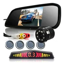 Kit Retrovisor Camera Infravermelho Noturna Sensor Re Prata Foto mini 1