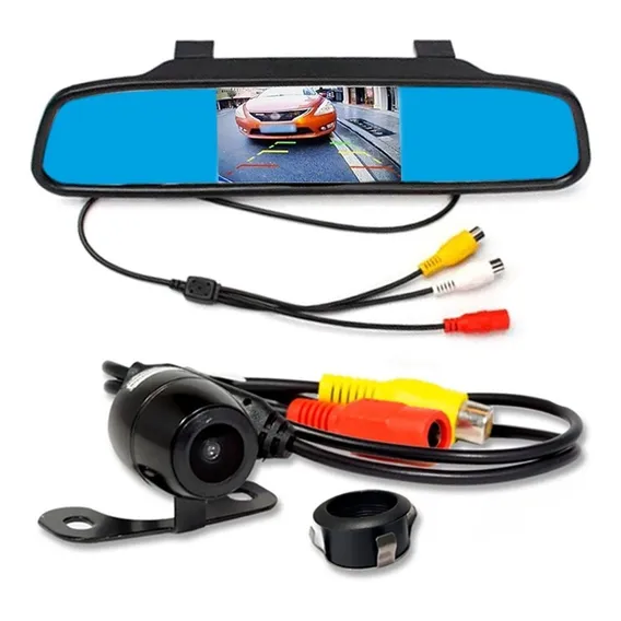 Kit Retrovisor Com Câmera De Ré Visor Espelho Tela Lcd Foto 1