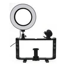 Kit Ring Light Celular P/ Microfone E Tripé + Estabilizador Foto mini 3