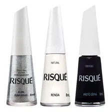 Kit Risque As Mil Purpurinas + Renda + Preto Sépia 8ml Foto mini 1