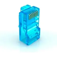 Kit Rj45 Gold Cat5 Macho Cabo Rede Lan Plug 100 Conectores Foto mini 3