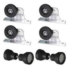 Kit Roldana P/ Box Banheiro AcrÃlico 4 Roldanas 2 Puxadores Cor Preto Foto mini 1