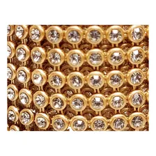 Kit Rolo Manta Strass Prata E Dourada 20x45cm Artesanato Foto mini  3
