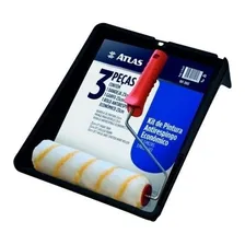 Kit Rolo Para Pintura Antirespingo Com Garfo E Bandeja Atlas Foto  mini 1