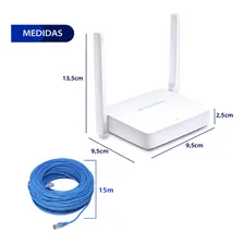 Kit Roteador Mercusys Wireless 300mbps + 15 Metros De Cabo Foto mini  3