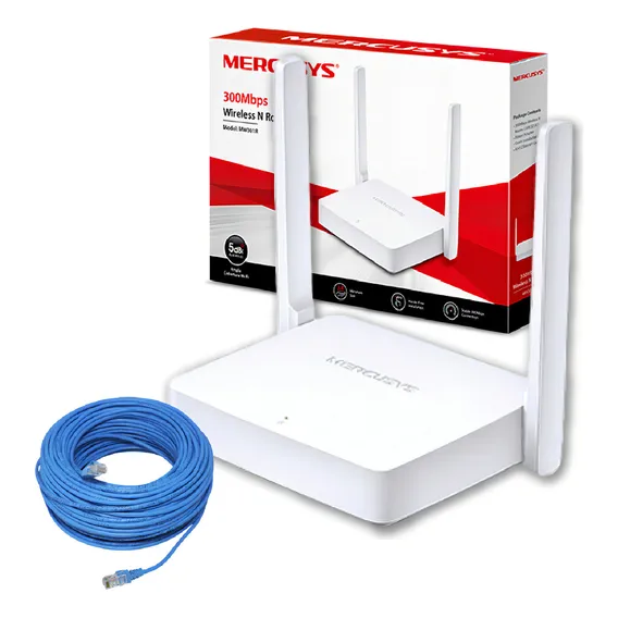 Kit Roteador Mercusys Wireless 300mbps + 15 Metros De Cabo Foto 1