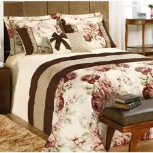 Kit Roupa De Cama 7peças Casal Queen Colcha Vitória Cor Tabaco Foto mini 1