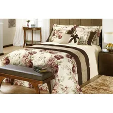 Kit Roupa De Cama 7peças Casal Queen Colcha Vitória Cor Tabaco Foto mini 2