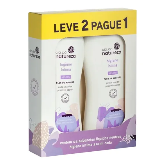 Kit Sabonete Íntimo Neutro 210ml Cremoso Cia Foto 1
