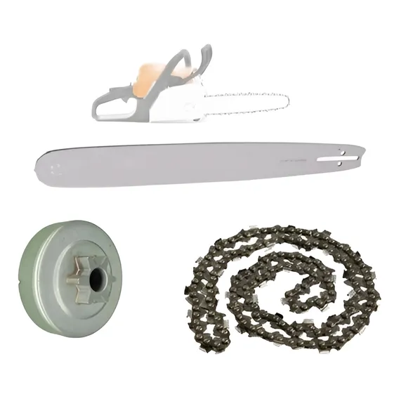 Kit Sabre Corrente Pinhão Para Motosserra Stihl Ms 180 Foto 1