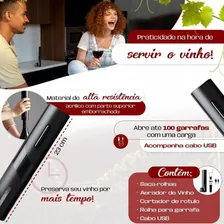 Kit Saca Rolha Automático Com 4 Peças Cor Preto Foto mini 3