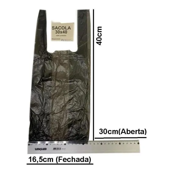 Kit Sacola Preta 1000 30x40 + 1000 38x48 + 1000 50x60 Foto 1