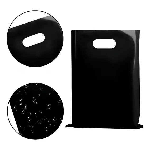 Kit Sacolas Plásticas 15x20|20x30|30x40 - 50 De Cada 150un Cor Preto Liso Foto 1