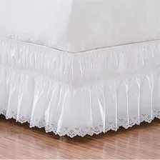 Kit Saia Para Cama Box Casal Perolla 02 Pc - Branco E Palha Foto mini  2