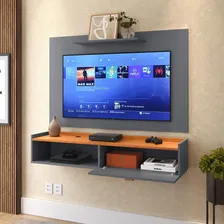 Kit Sala Estar Completa Rack Painel Home Tv 32 Polegadas Cor Cinza / Cinamomo Foto mini  3