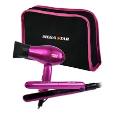 Kit Salão De Beleza Chapinha Nano E Secador Rosa Foto mini 4