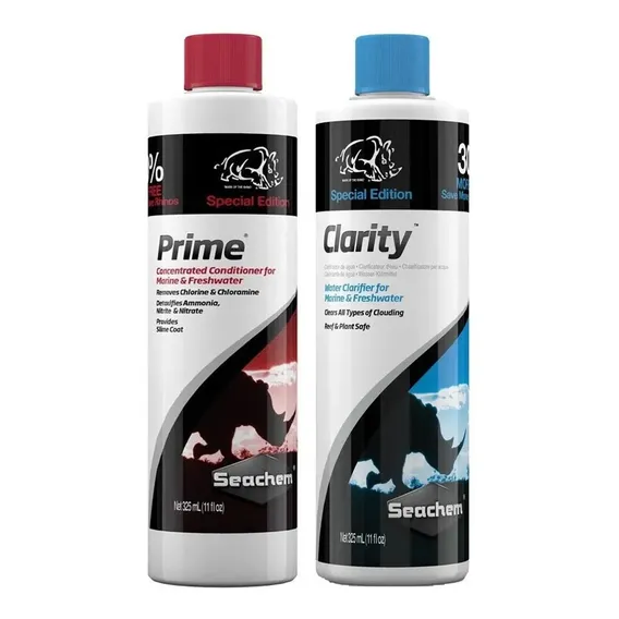 Kit Seachem Prime 325ml Seachem Clarity 325ml Combo Aquário Foto 1