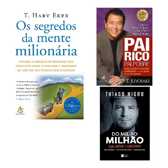 Kit Segredos Da Mente Do Mil Milhao Pai Rico Pai Pobre, de Vários. Editora Leitura em português Foto 1