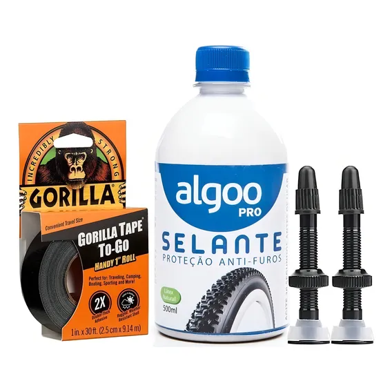 Kit Selante Tubeless Algoo 500ml + Fita Gorilla + Válvulas Foto 1