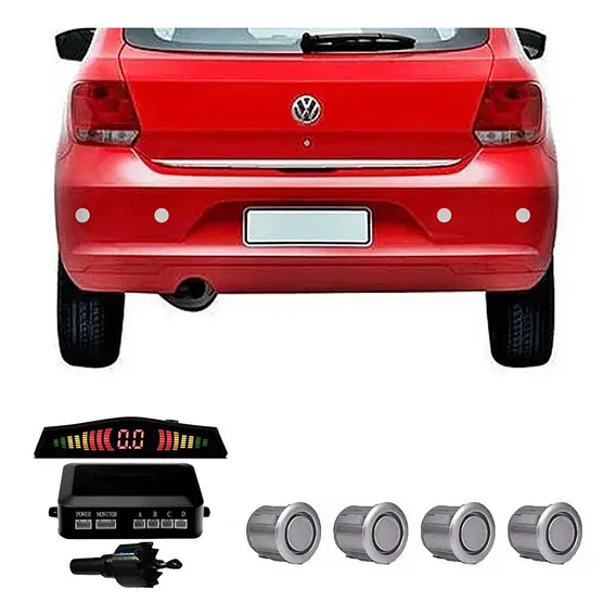 Kit Sensor De Estacionamento Gol G6 18mm Com Sinal Sonoro Cor Cinza Foto 1