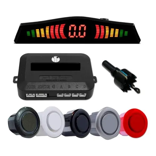 Kit Sensor De Estacionamento Ré 4 Sinal 22mm Sonoro Universal Cor Prata Foto 1