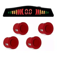 Kit Sensor De Estacionamento Ré 4 Sinal Sonoro Universal Cor Vermelho Foto mini 1