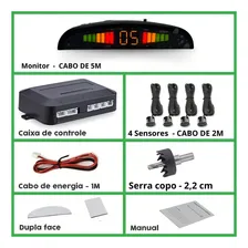 Kit Sensor Estacionamento Automotivo 4 Sensores Ré Preto Vo6 Foto mini 3