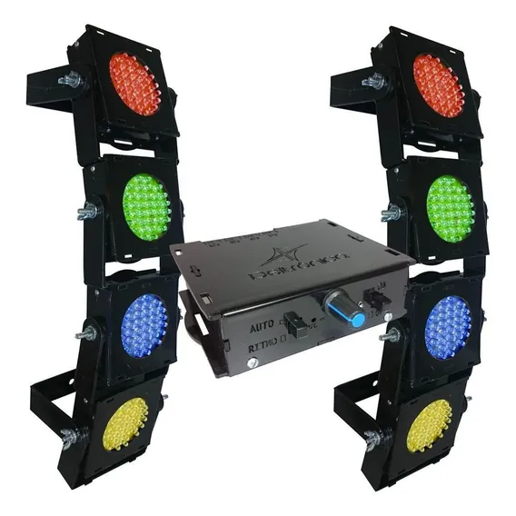 Kit Sequencial De Led Multiformas Deltrônica 8 Canhões Rgby Foto 1