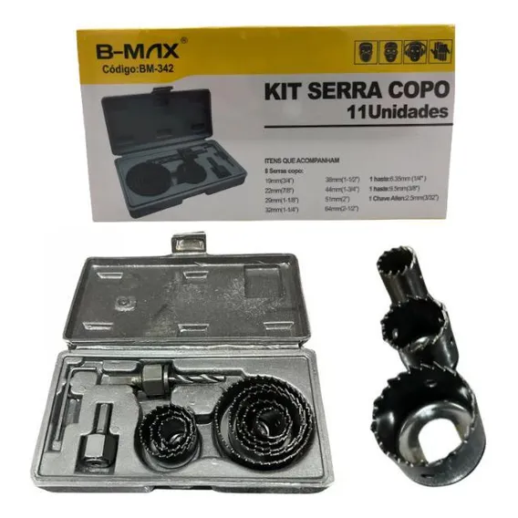 Kit Serra Copo 11 Unidades 19mm A 64mm Bm-342 Foto 1
