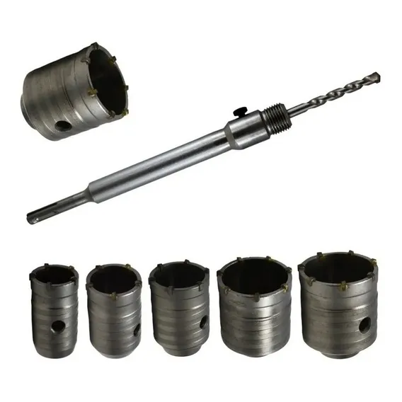 Kit Serra Copo Concreto Alvenaria Sds Plus 8 Pçs 40 A 100mm Foto 1