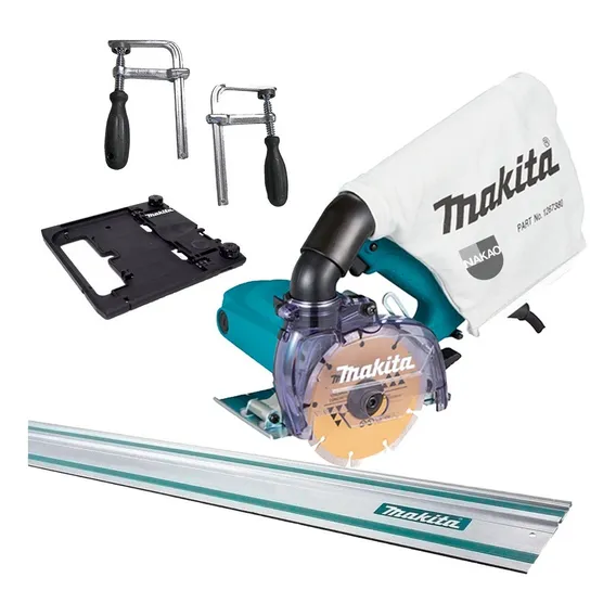 Kit Serra Mármore 4100kb Makita + Base + Sargentos + Trilho 127v Foto 1
