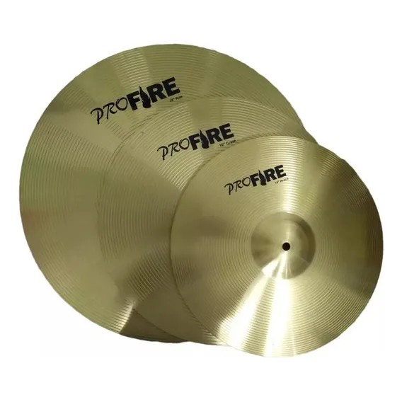 Kit Set Prato Bateria Pro Fire 14 16 20 Alloy Cor Dourado Foto 1