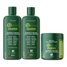 Kit Shampoo + Cond + Máscara 500ml Tonificante 12 Ervas Foto  mini 1
