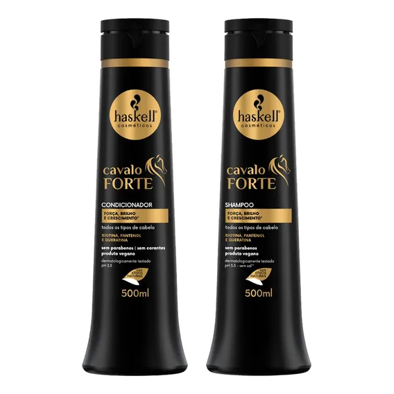 Kit Shampoo Condicionador 500ml Haskell Cavalo Forte Foto 1