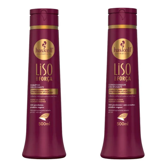 Kit Shampoo + Condicionador 500ml Liso Com Força Foto 1