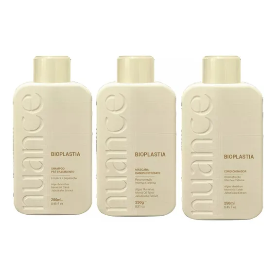 Kit Shampoo Condicionador Máscara Bioplastica Capilar Nuance Foto 1