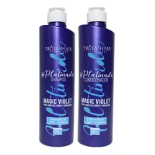 Kit Shampoo + Condiconador Platinado Tróia Hair 2x500ml Foto  mini 1