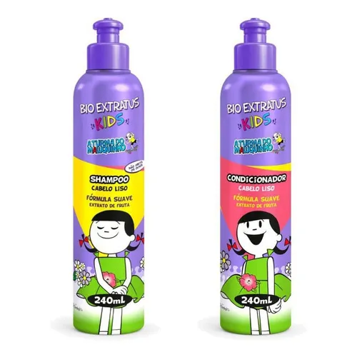 Kit Shampoo E Condicionador Infantil Liso Bio Extratus Foto 1