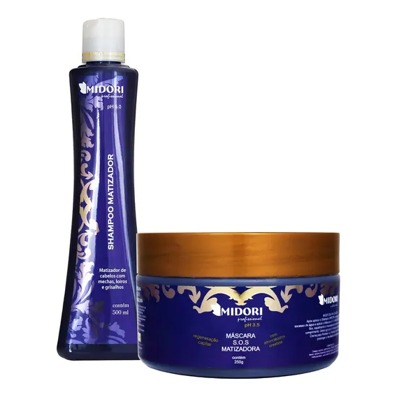 Kit Shampoo E Máscara S.o.s Matizadora - Midori - Foto 1