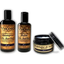 Kit Shampoo, Modelador E Balm De Barba Viking Linha Mar Foto  mini 1